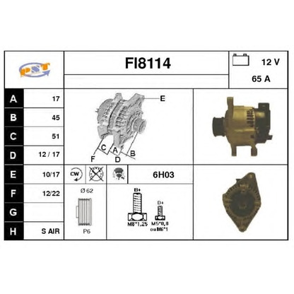 Foto Alternador SNRA FI8114