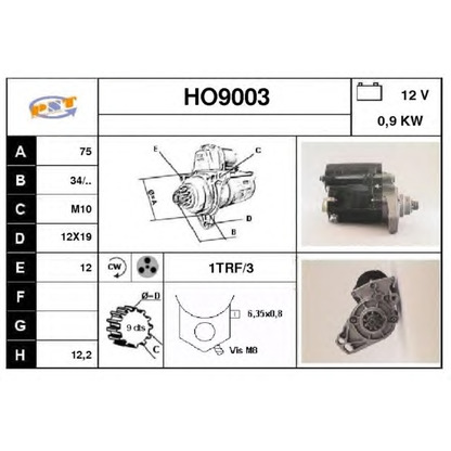 Foto Motor de arranque SNRA HO9003