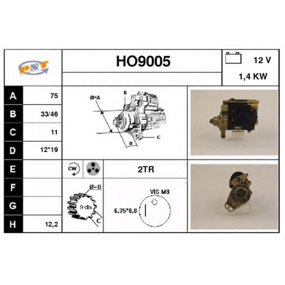 Foto Motor de arranque SNRA HO9005