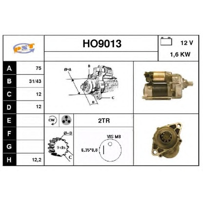 Foto Motor de arranque SNRA HO9013