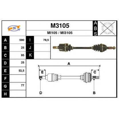 Photo Arbre de transmission SNRA M3105