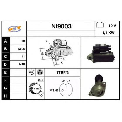 Foto Motor de arranque SNRA NI9003