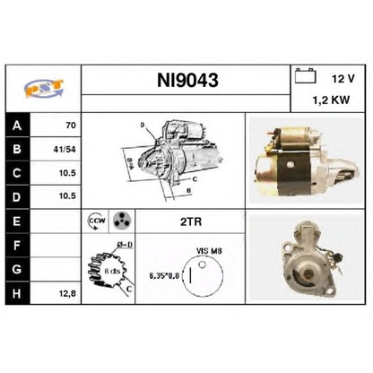 Foto Motor de arranque SNRA NI9043