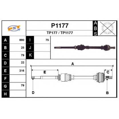 Photo Drive Shaft SNRA P1177