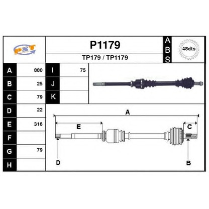 Foto Albero motore/Semiasse SNRA P1179