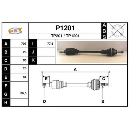 Photo Drive Shaft SNRA P1201