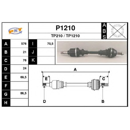 Фото Приводной вал SNRA P1210