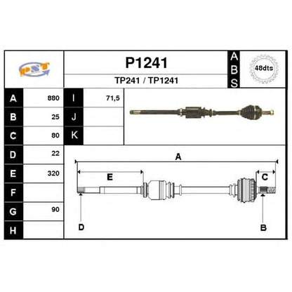 Foto Albero motore/Semiasse SNRA P1241