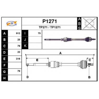 Foto Albero motore/Semiasse SNRA P1271