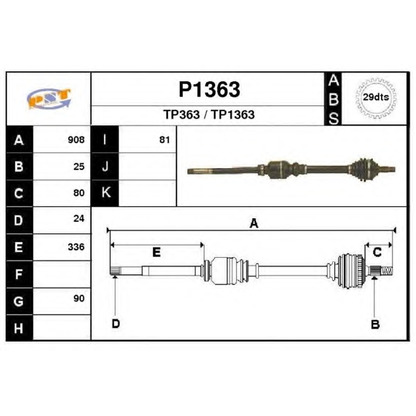 Foto Árbol de transmisión SNRA P1363