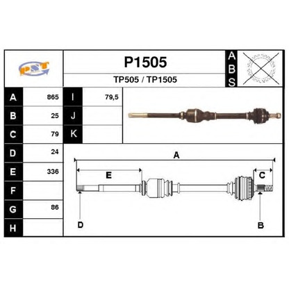 Photo Drive Shaft SNRA P1505