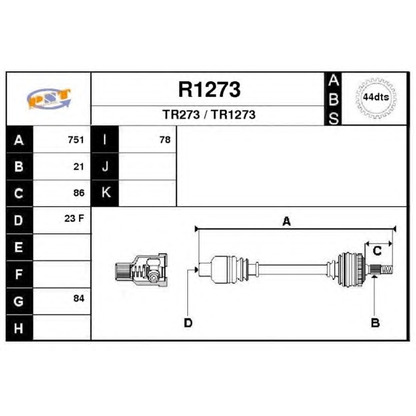 Photo Drive Shaft SNRA R1273