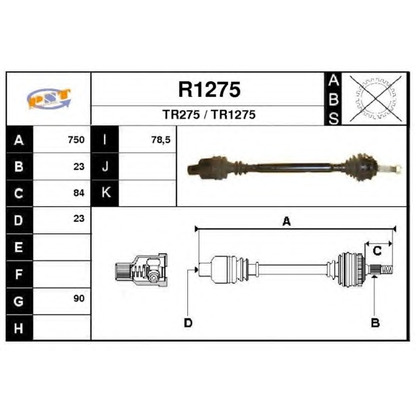 Photo Arbre de transmission SNRA R1275