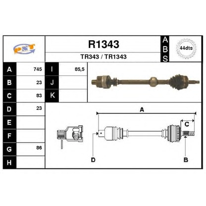 Photo Drive Shaft SNRA R1343