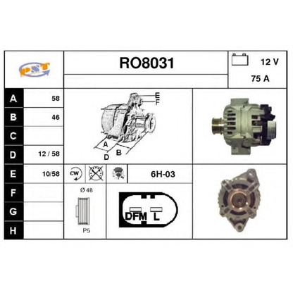 Photo Alternateur SNRA RO8031