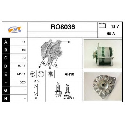 Foto Alternador SNRA RO8036