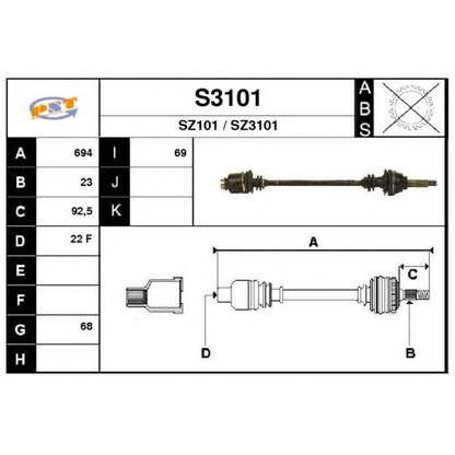 Foto Albero motore/Semiasse SNRA S3101