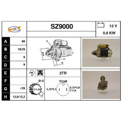 Foto Motor de arranque SNRA SZ9000