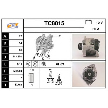 Foto Alternador SNRA TC8015