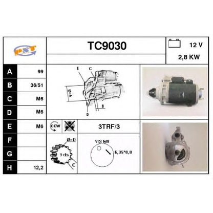 Foto Motor de arranque SNRA TC9030