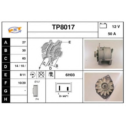 Zdjęcie Alternator SNRA TP8017