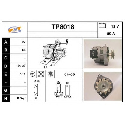 Foto Alternador SNRA TP8018