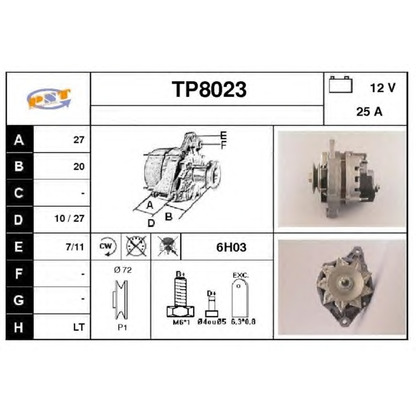 Zdjęcie Alternator SNRA TP8023