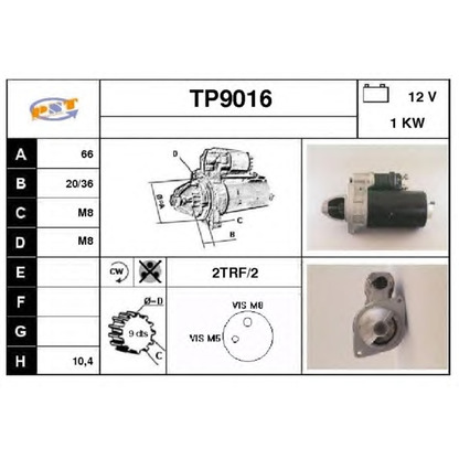 Foto Motor de arranque SNRA TP9016