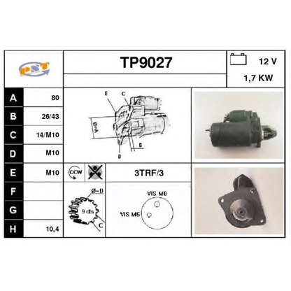 Foto Motor de arranque SNRA TP9027