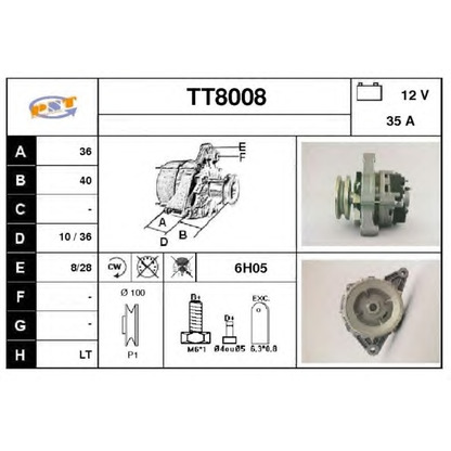 Foto Alternador SNRA TT8008