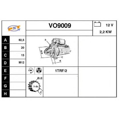 Foto Motor de arranque SNRA VO9009