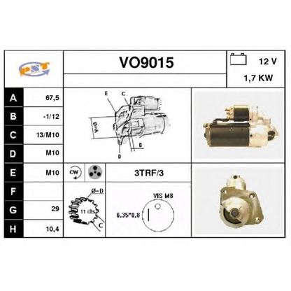 Foto Motor de arranque SNRA VO9015