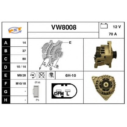 Foto Alternatore SNRA VW8008