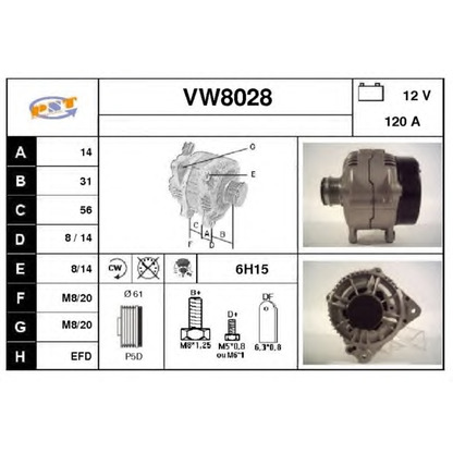 Photo Alternateur SNRA VW8028