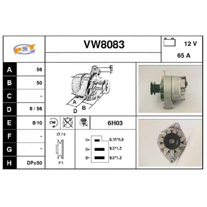 Photo Alternator SNRA VW8083