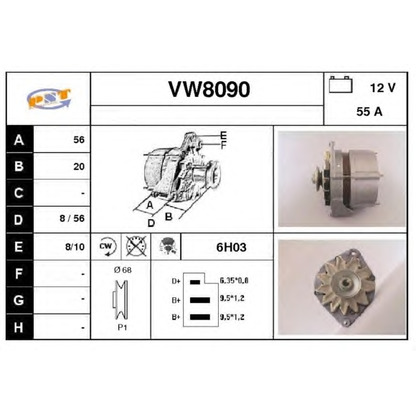 Foto Alternador SNRA VW8090