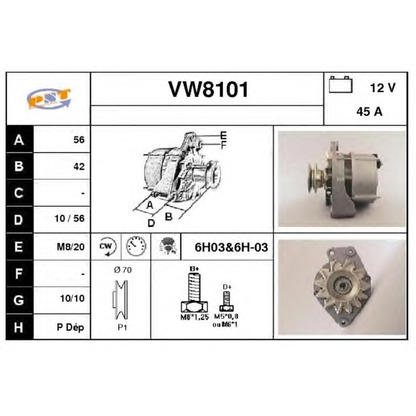 Photo Alternator SNRA VW8101