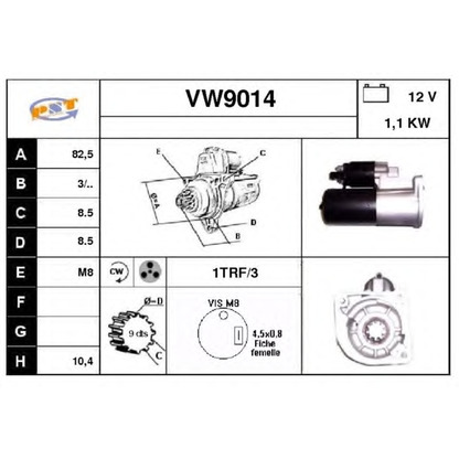 Foto Motorino d'avviamento SNRA VW9014