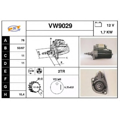 Foto Motor de arranque SNRA VW9029