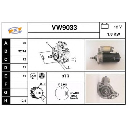 Foto Motor de arranque SNRA VW9033