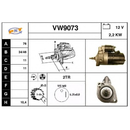 Foto Motor de arranque SNRA VW9073