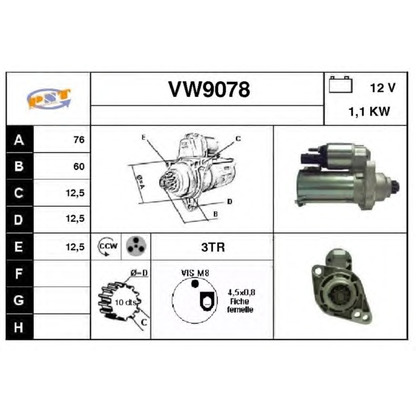 Foto Motorino d'avviamento SNRA VW9078