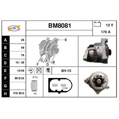 Foto Alternador SNRA BM8081