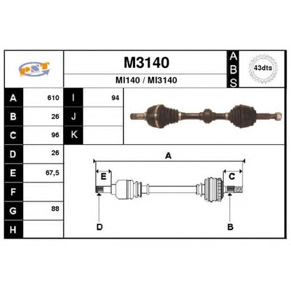 Foto Antriebswelle SNRA M3140