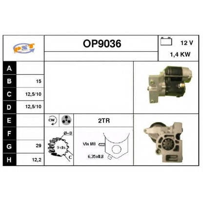 Foto Motor de arranque SNRA OP9036