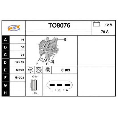 Foto Alternador SNRA TO8076