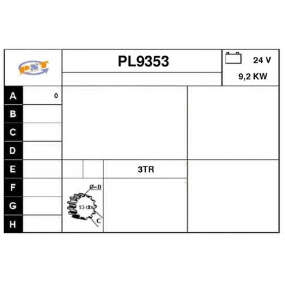 Foto Motor de arranque SNRA PL9353