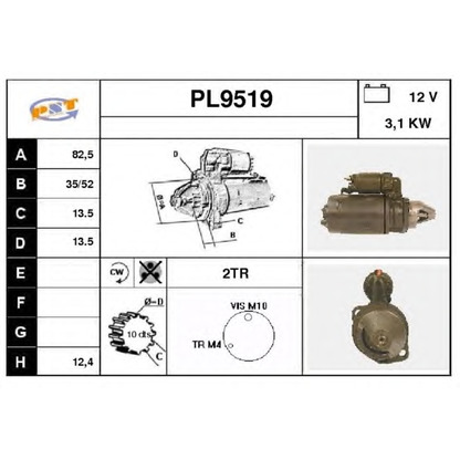 Foto Motor de arranque SNRA PL9519