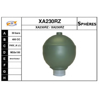 Photo Suspension Sphere, pneumatic suspension SNRA XA230RZ