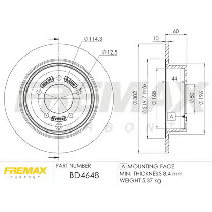 Foto Disco  freno FREMAX BD4648